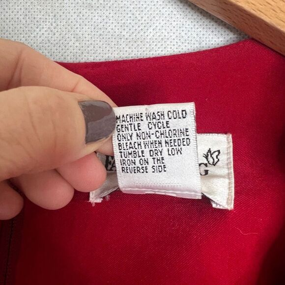 Fashion Bug Power Red Velvet Attached Embroidered Jacket Dress Sz 10P - Picture 11 of 11